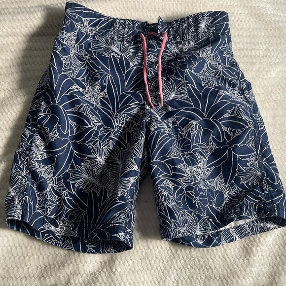 Janie and Jack Dark Blue Patterned Swim Shorts - Picture 1 of 3